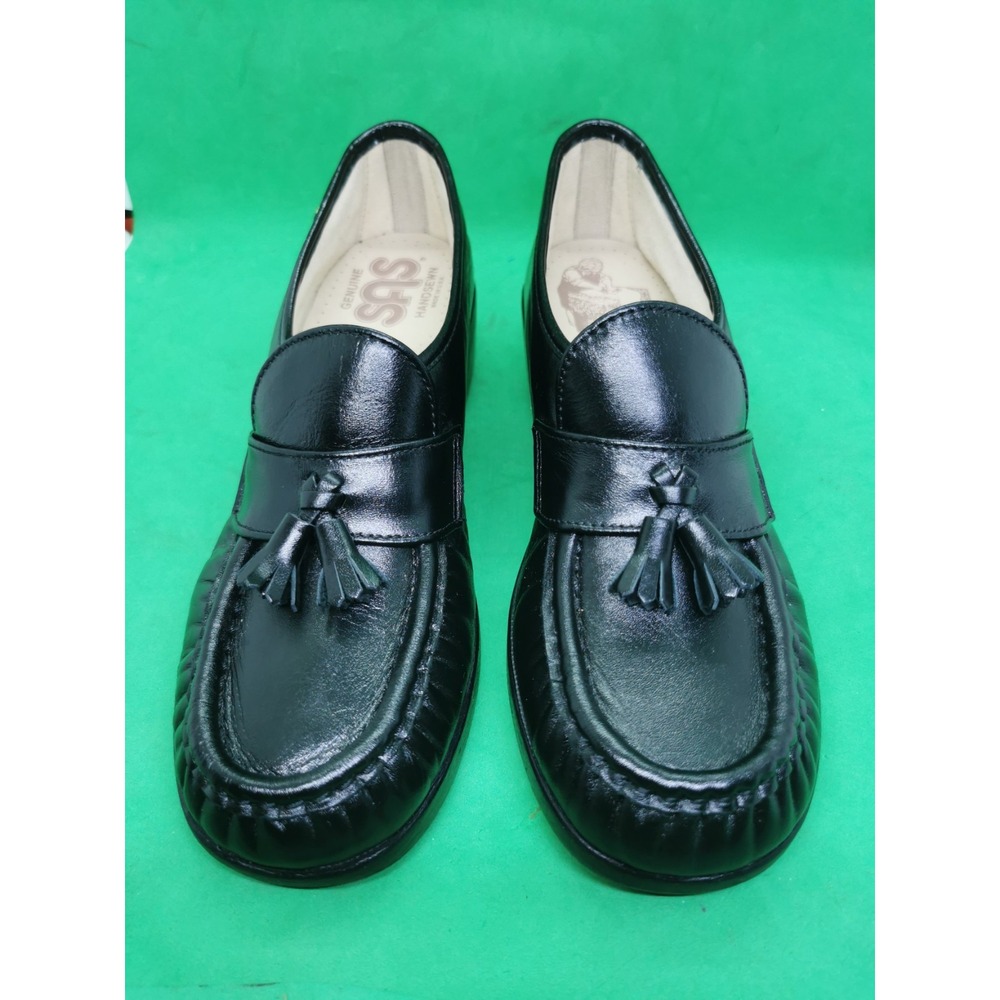 SAS Women's Black Leather Penny Loafer Comfort Soft Step Heel Shoes Size 8.5 N